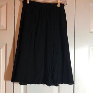 Cottonways Black Knee Length Skirt